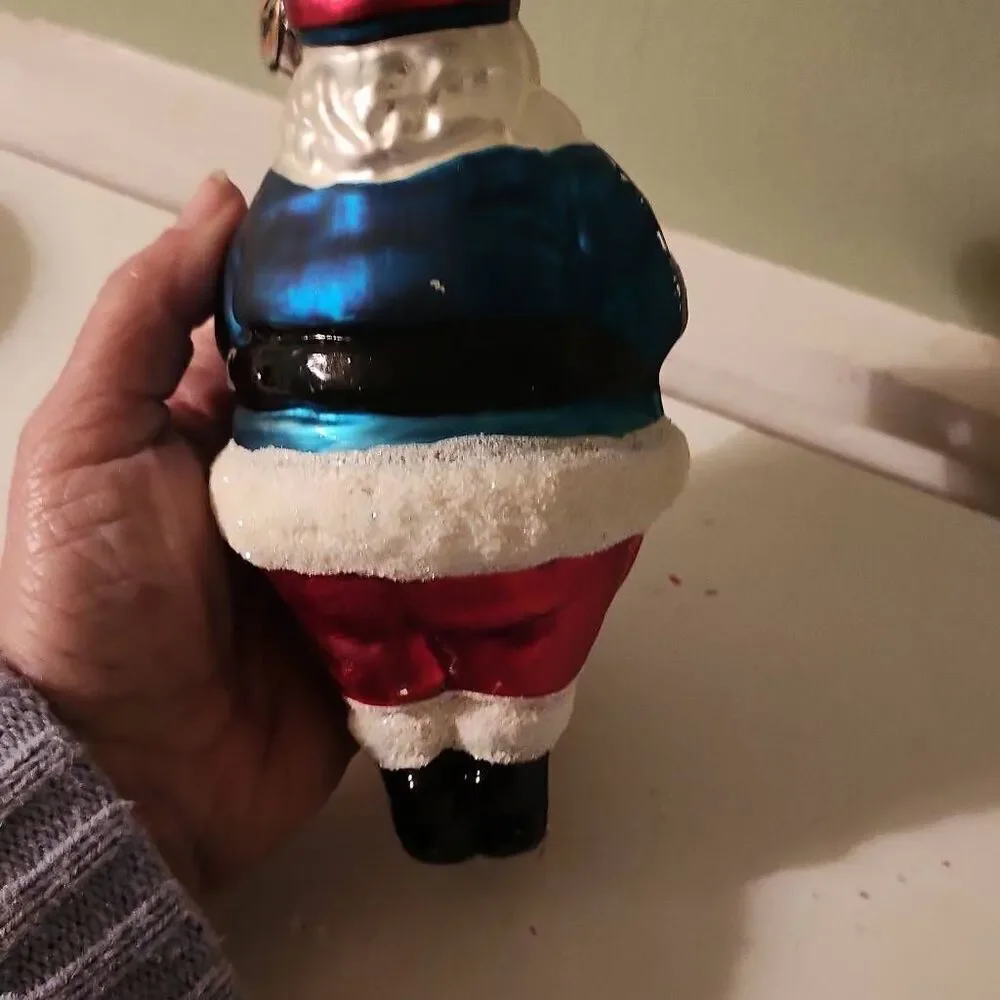 Glass Santa Ornament